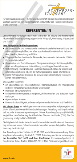 referenten/in - Stelleninserate.de