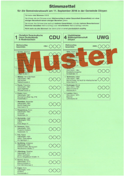 Stimmzettel Gemeindewahl Dörpen