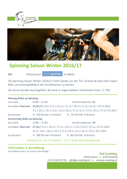 Spinning Saison Winter 2016/17
