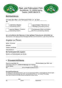 Beitrittserklärung zum Reit- und Fahrverein Föhr e.V. - ruf