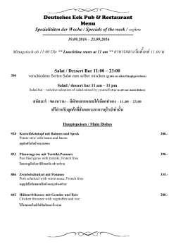 Here`s the menu - Deutsches Eck Bangkok