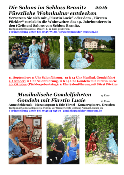 Die Salons im Schloss Branitz 2016 Fürstliche Wohnkultur