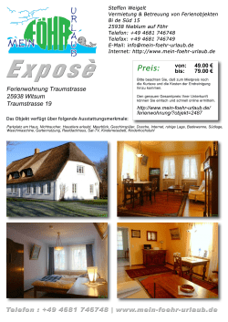 Ferienwohnung Traumstrasse 25938 Witsum