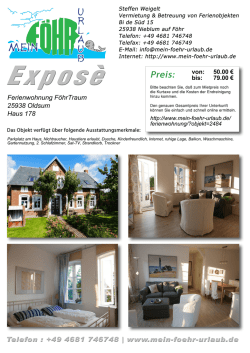 Ferienwohnung F&ouml;hrTraum 25938 Oldsum Haus