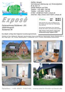 Ferienwohnung S&uuml;&uuml;derwoi - EG 25938 Borgsum