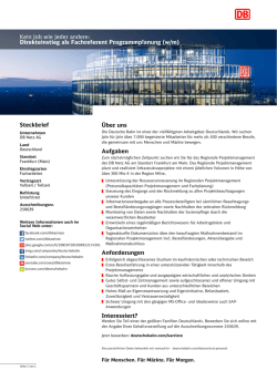 Direkteinstieg als Fachreferent Programmplanung