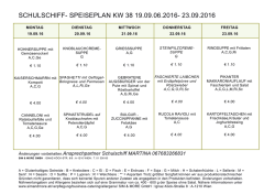 Buffet-Speiseplan