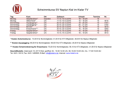 Schwimmkurse SV Neptun Kiel im Kieler TV