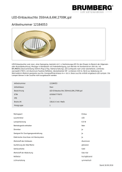 Datenblatt LED-Einbaustrahler 230V, 6,6W, 3000K,ww