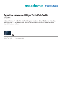 Typenliste maxdome-fähiger TechniSat-Geräte TV