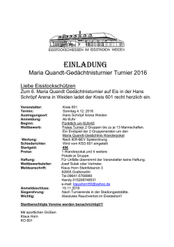 Einladung - Kreis 601