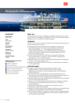 Planungsingenieur Infrastruktur (w/m) - Jobs bei der DB