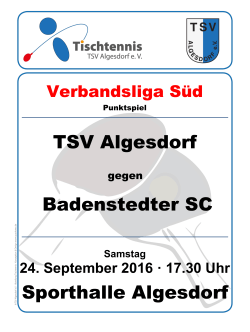 Samstag - TSV Algesdorf