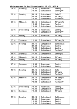 Monat Oktober 2016