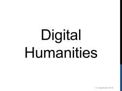 Digital Humanities - WebMapping Days 2016