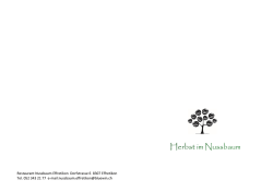 Herbst &agrave; la carte - Restaurant Nussbaum Effretikon