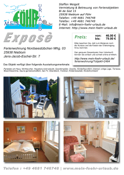 Ferienwohnung Nordseest&uuml;bchen Whg. 03