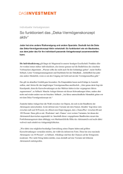 So funktioniert das Deka-Verm&ouml;genskonzept aktiv