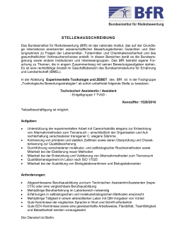 Technische Assistentin/Technischer Assistent in der Abteilung