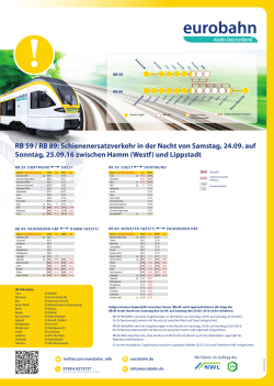 Schienenersatzverkehr RB59 / RB89