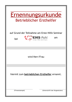Ernennungsurkunde - EHS-Pohl