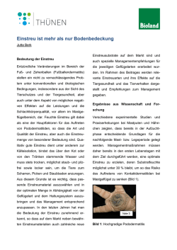 Einstreu ist mehr als nur Bodenbedeckung