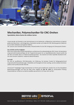 Mechaniker, Polymechaniker für CNC-Drehen