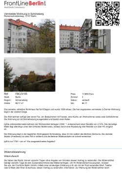 Vermietete Wohnung in Schöneberg Ref: FBCZ3105