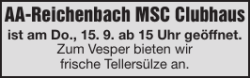 AA-Reichenbach MSC Clubhaus