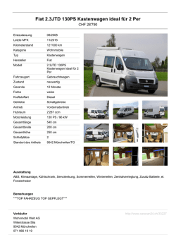 Fiat 2.3JTD 130PS Kastenwagen ideal f&uuml;r 2 Per