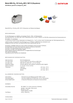 Modul MS-C6A 1/8 Cat.6A (IEC) 180°-K (Keystone)