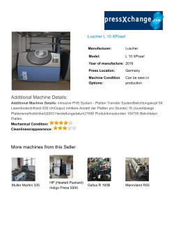 Additional Machine Details: More machines from