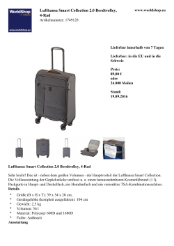 Lufthansa Smart Collection 2.0 Bordtrolley, 4-Rad