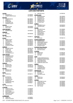 liste des partants