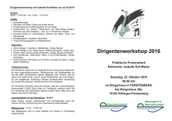 Dirigentenworkshop 2016 - Blasmusikverband Schwarzwald-Baar