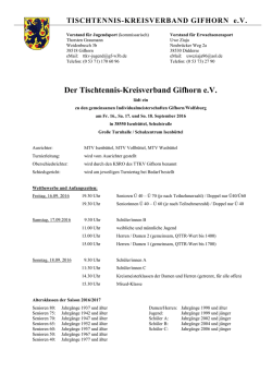 Der Tischtennis-Kreisverband Gifhorn e.V.