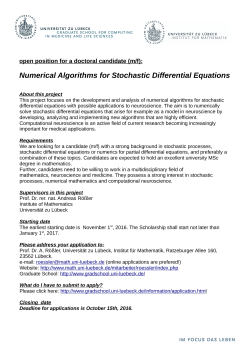 Numerical Algorithms for Stochastic Differential Equations