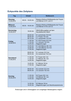 Eckpunkte des Zeitplans - Stadt Brandenburg an der Havel