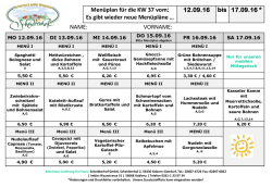 Aktueller Menüplan