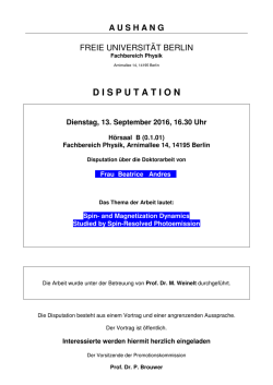 disputation - Fachbereich Physik