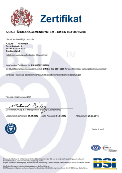 Zertifizierung - ATLAS TITAN GmbH