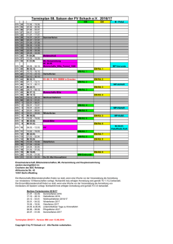 Die Version 6 des Terminplans 2016/17 mit den