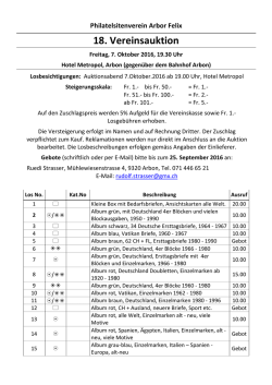 Auktionsliste ansehen - Philatelistenverein Arbor Felix