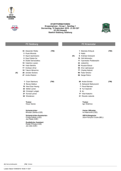 FC Salzburg FC Krasnodar