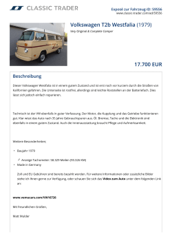 Volkswagen T2b Westfalia (1979) 17.700 EUR