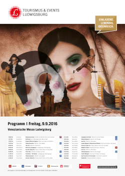 Programm | Freitag, 9.9.2016 - Venezianische Messe Ludwigsburg