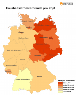 Grafik Stromverbrauch Bundesl&auml;nder