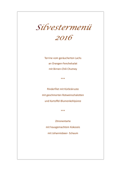 Silvestermenü 2016 - Genuss