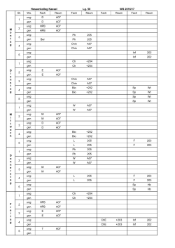 Hessenkolleg Kassel Lg. 50 WS 2016/17 Bl. Wo. Fach Raum Fach