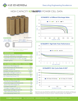 HIGH CAPACITY K218650P01 POWER CELL DATA